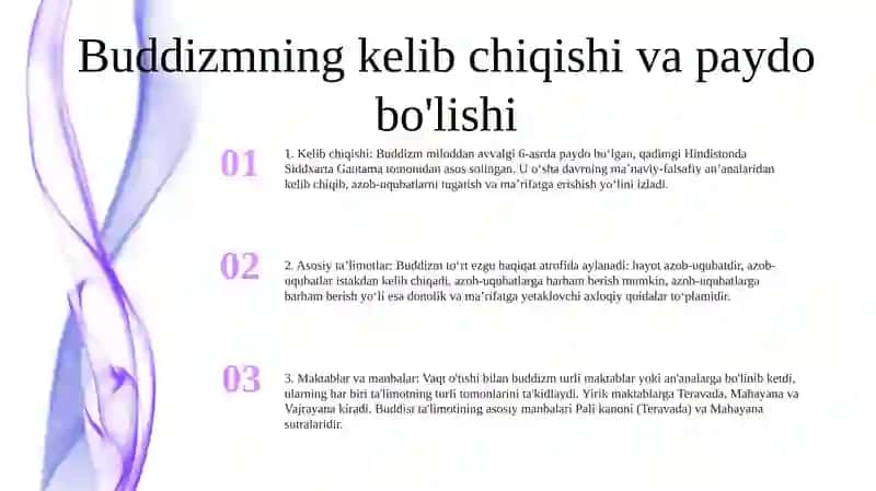 Budaviylik Dinining Paydo Bo'Lishi Tarixi Asosiy Ta'limotlari Oqimlari Va Manbalari 2