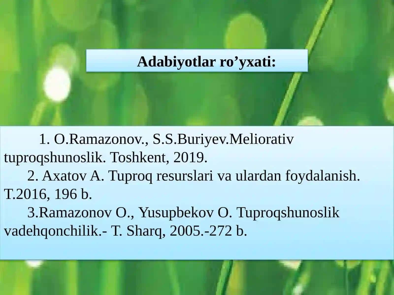 O’simliklarning yashash sharoitlari 2