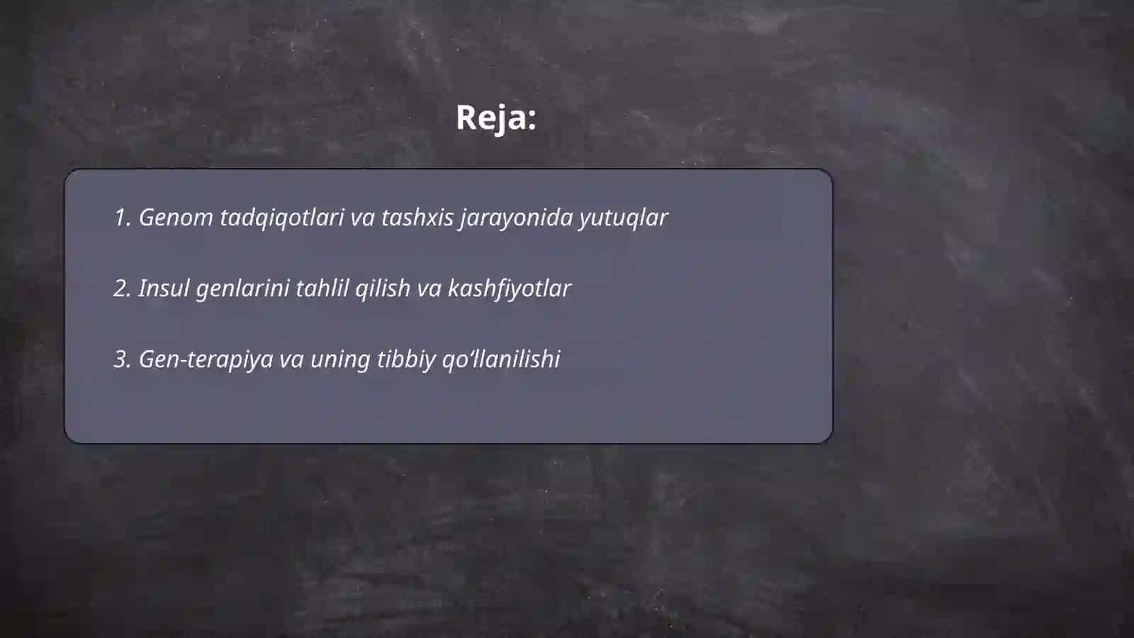 Tibbiyot yoʻnalishida genomika yutuqlarin oʻrganish va tahlil qilish 2