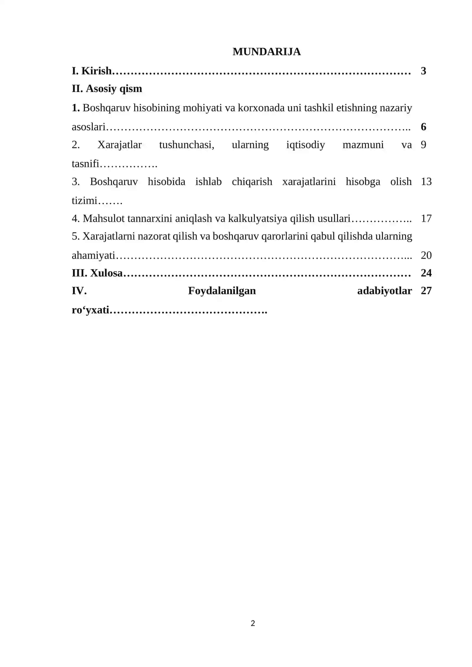 Boshqaruv hisobini tashkil qilishda xarajatlarni hisobga olish xususiyatlari 2