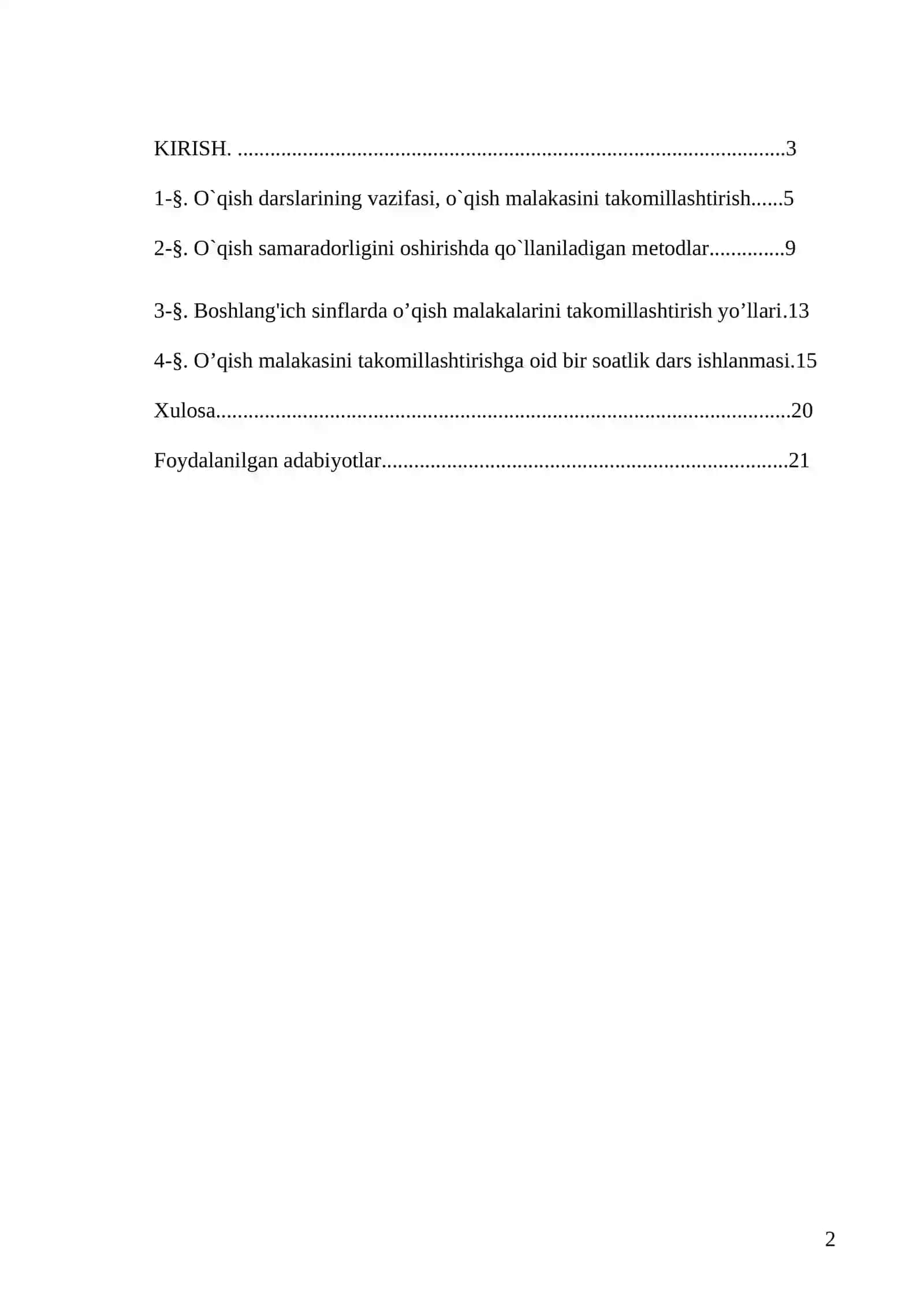 Boshlang’ich sinf o’quvchilarining o’qish sur’atini oshirish 2