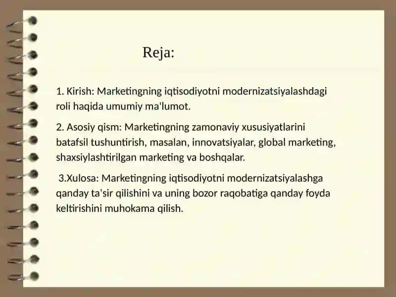 Iqtisodiyotni modernizatsiyalashda marketing rivojlanishining o'ziga xos xususiyatlari 2