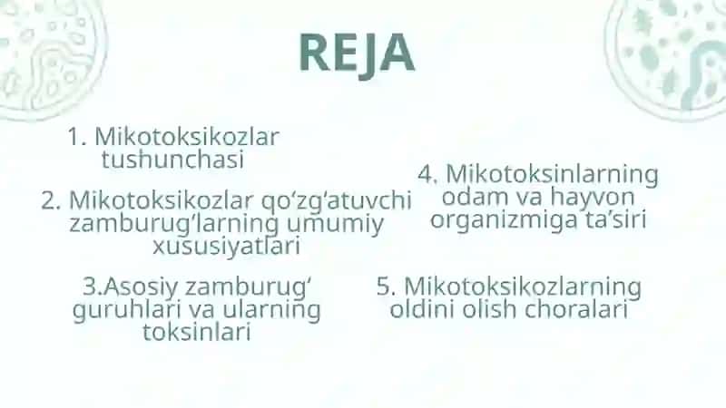 MIKOTOKSIKOZLAR QOZGʻATUVCHILARI 2