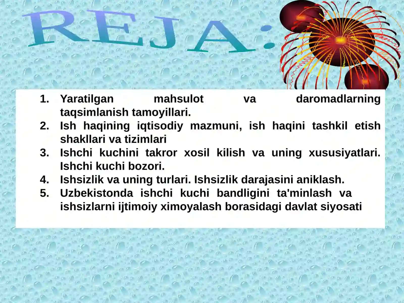 ISh HAQI VA MEHNAT MUNOSABATLARI. YaLPI IShChI KUChI, UNING BANDLIGI VA IShSIZLIK 2