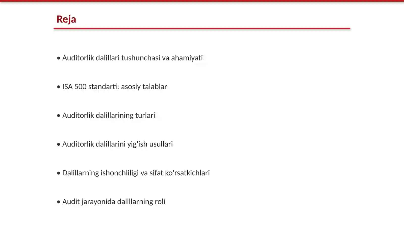 Auditorlik dalillari: ISA 500 “Audit Evidence” talablari asosida tahlil 2