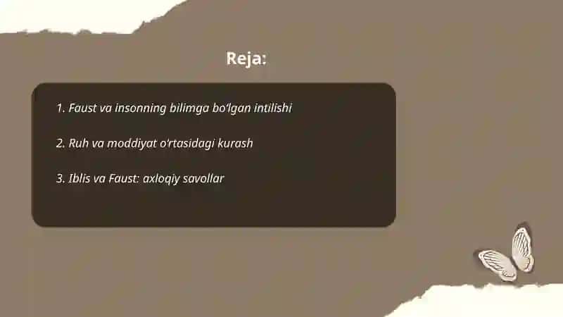 "Faust" asarining asosiy g‘oyasi 2