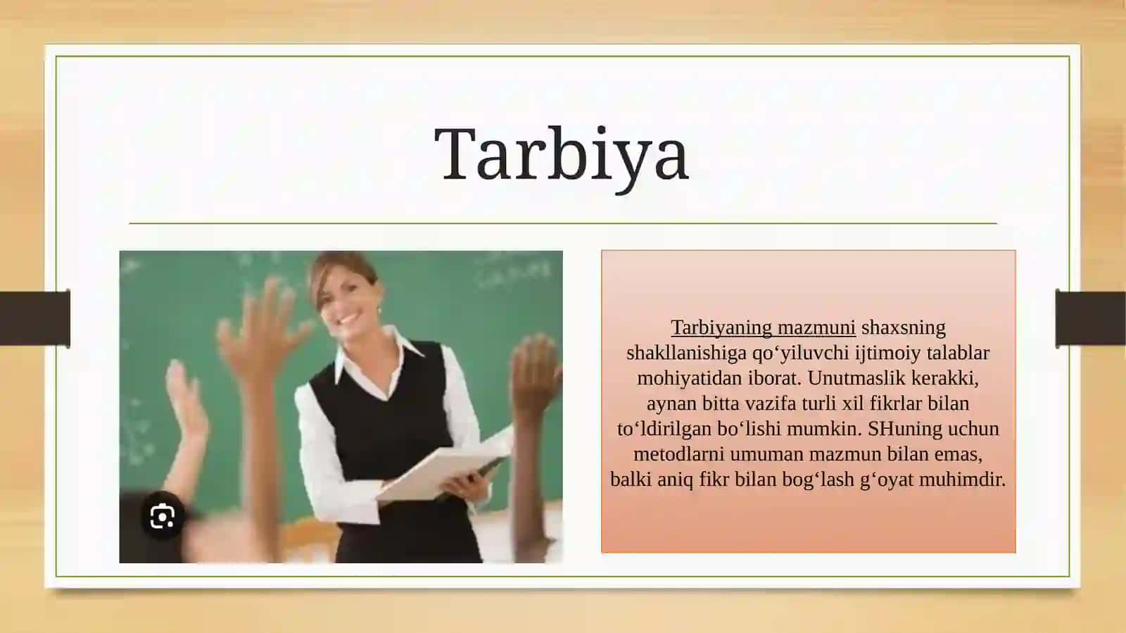 Tarbiyaning maqsad va vazifalari 2