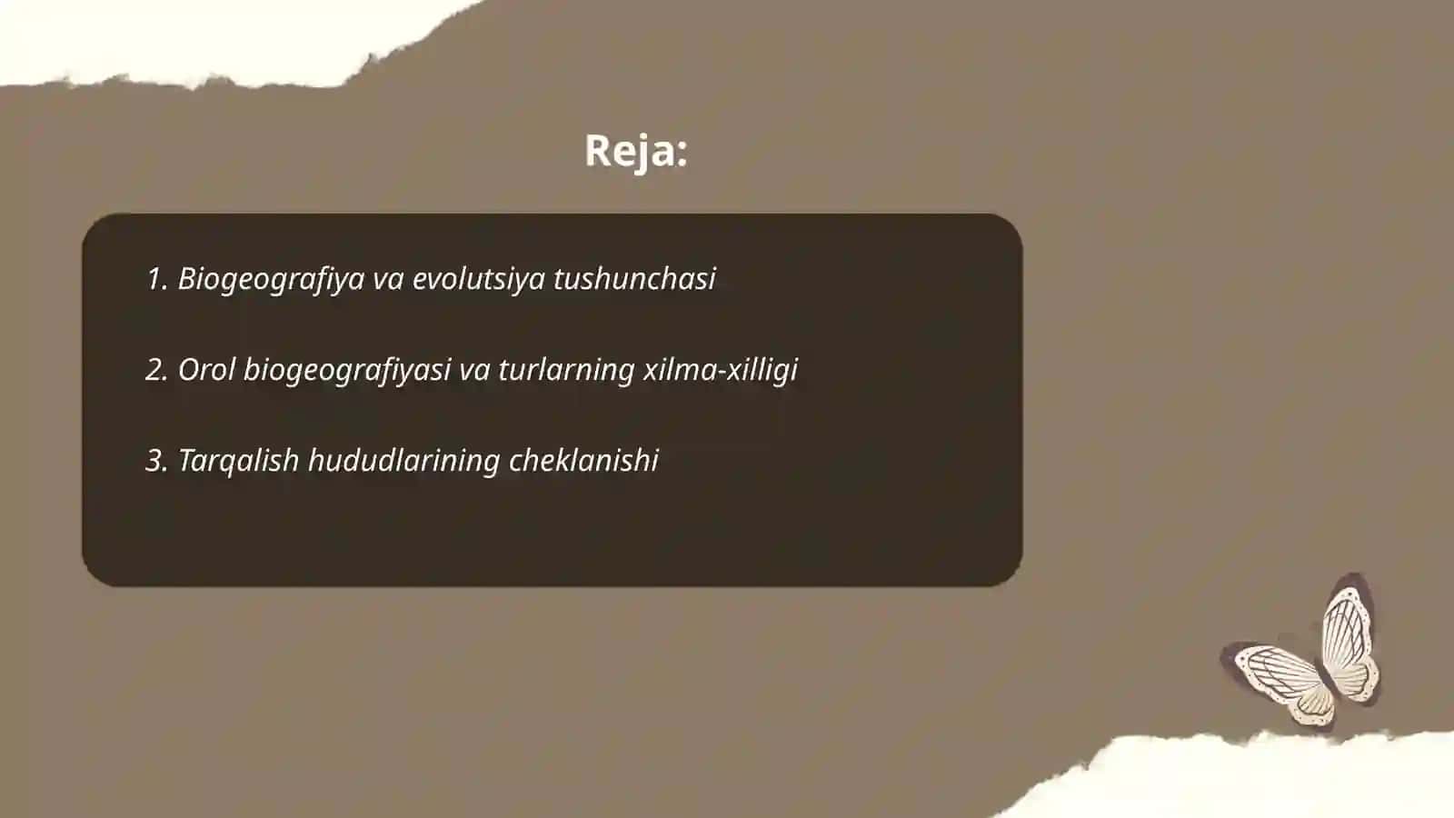 Biogeografiya va evolutsiya tushunchasi 2