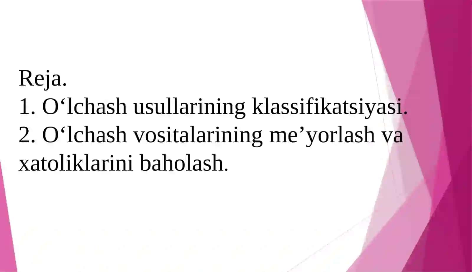 O‘LCHASHVOSITALARINING XATOLIKLARINI ANIQLIKSINFI ASOSIDA ME’YORLASH VA BAHOLASH 2