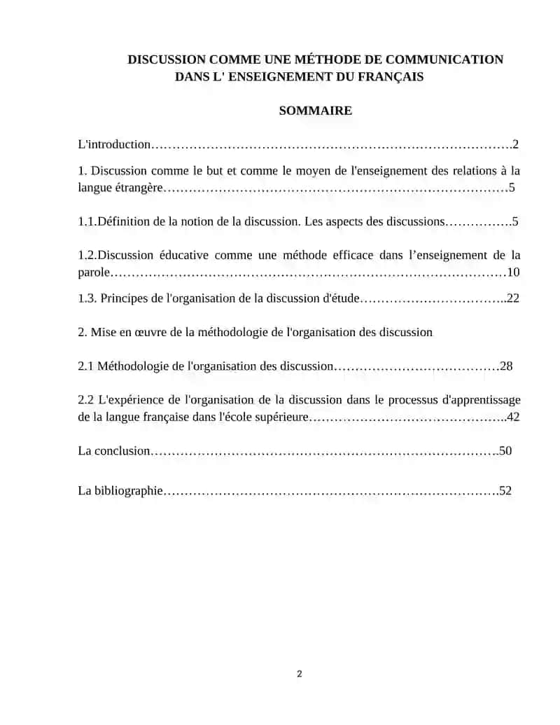 DISCUSSION COMME UNE MÉTHODE DE COMMUNICATION DANS L' ENSEIGNEMENT DU FRANÇAIS 2