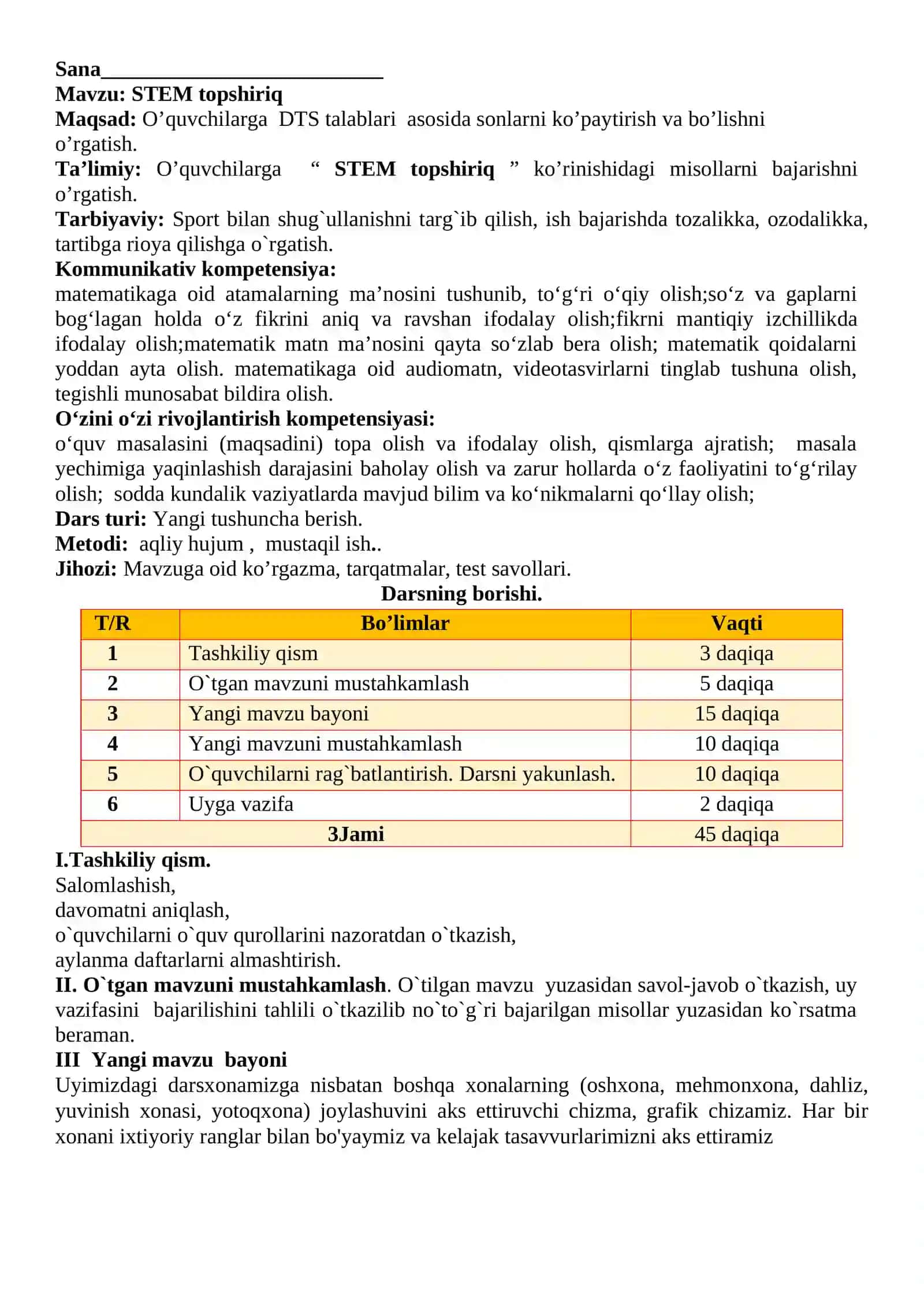 3-sinf Matematika fanidan 3-chorak 1-STEAM topshiriq 2