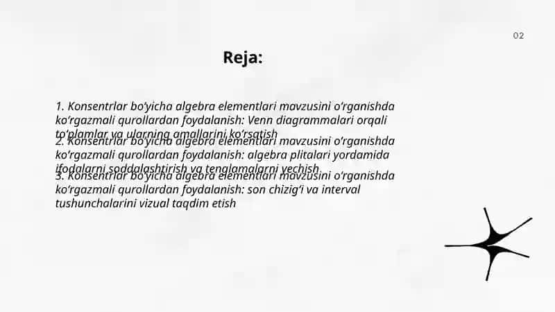 Konsentrlar boʻyicha algebra elementlari mavzusini oʻrganishda koʻrgazmali qurollardan foydalanish 2