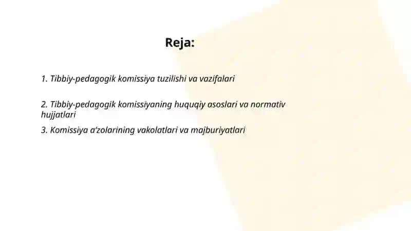 Tibbiy-pedagogik komissiya faoliyati 2
