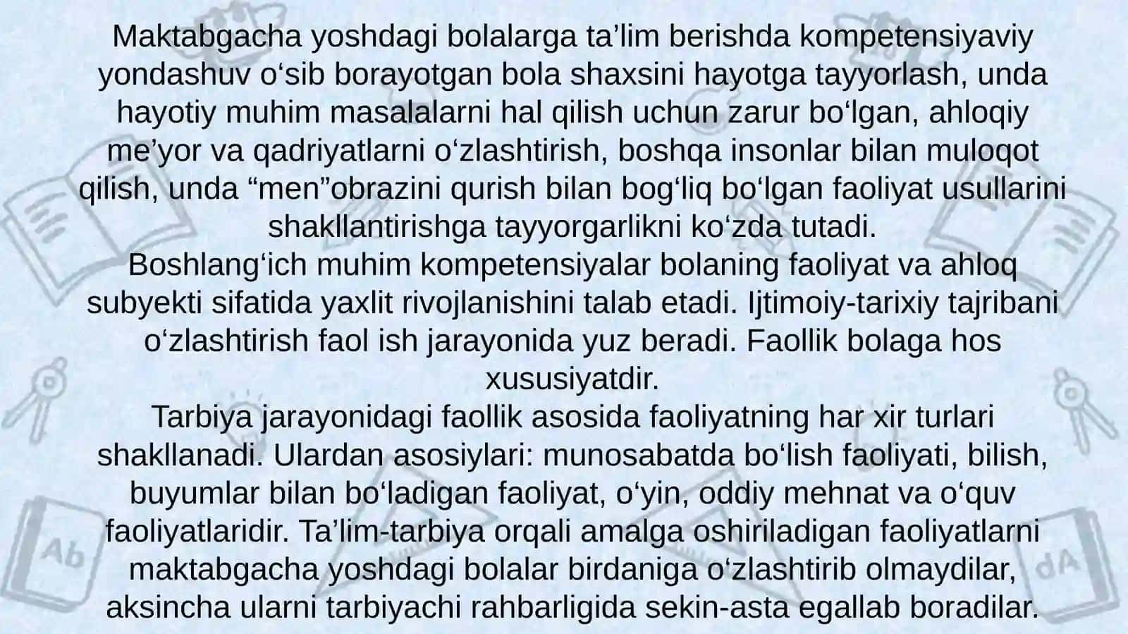 Maktabgacha yoshdagi bolalarga ta'lim berishda kompetensiyaviy yondashuv 2
