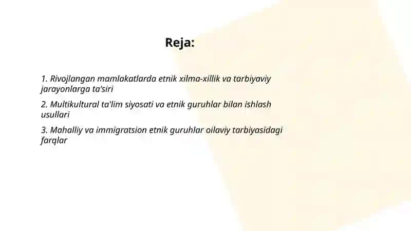 Rivojlangan mamlakatlarda tarbiyaviy jarayonlarning etnik xususiyatlari 2