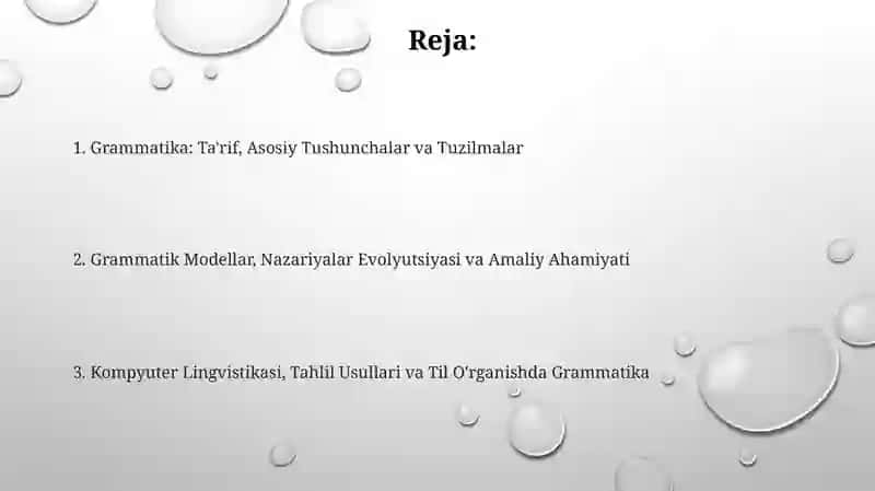 Grammatika strukturaini o’rganuvchi soha sifatida 2