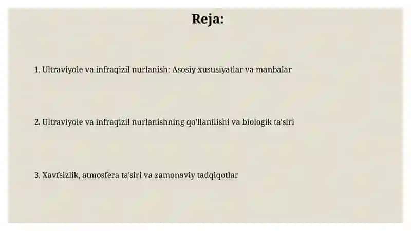 Ultraviyole va infraqizil nurlanish 2