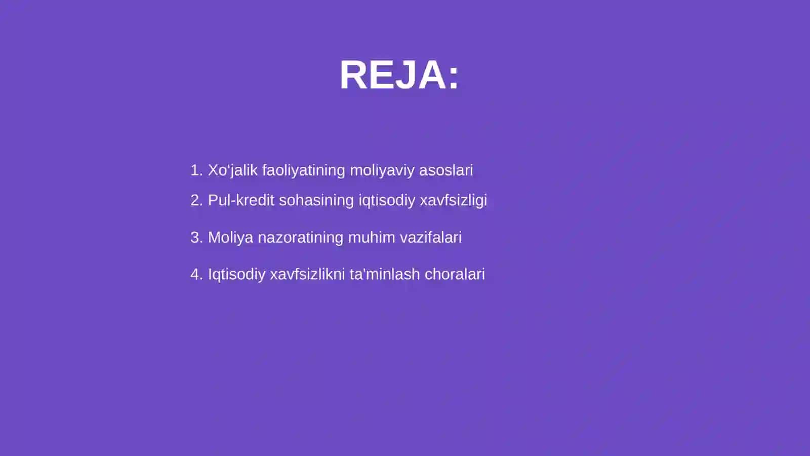 Xo‘jalik faoliyatining moliya va pul-kredit sohasidagi iqtisodiy xavfsizligi 2