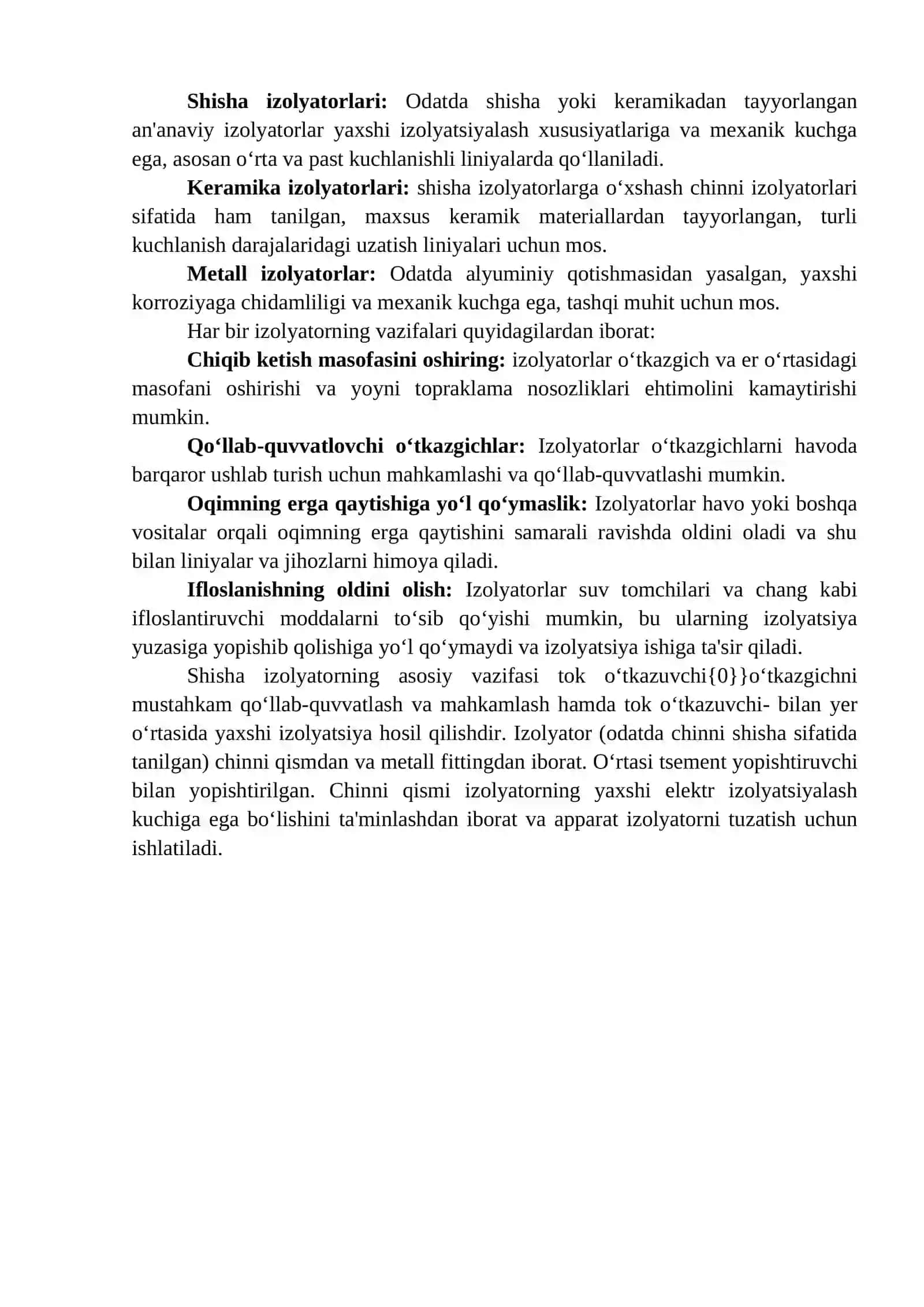 Izolyatorlar va oʻtkazgichlar fizikasi 2