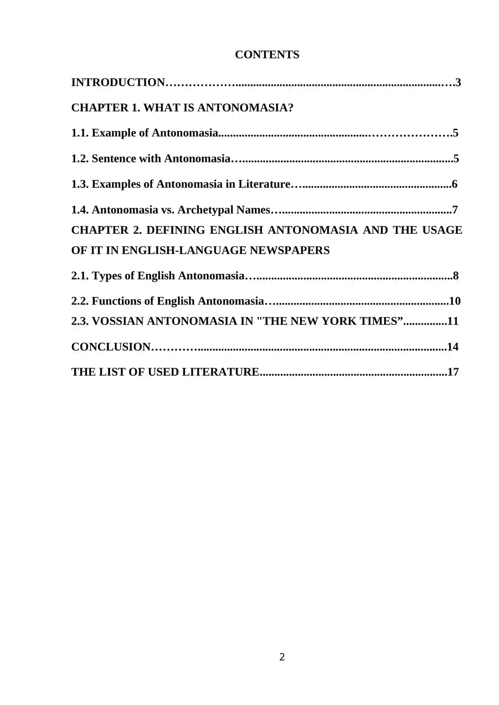 Course Work on Antonomasia in English-language Newspapers 2