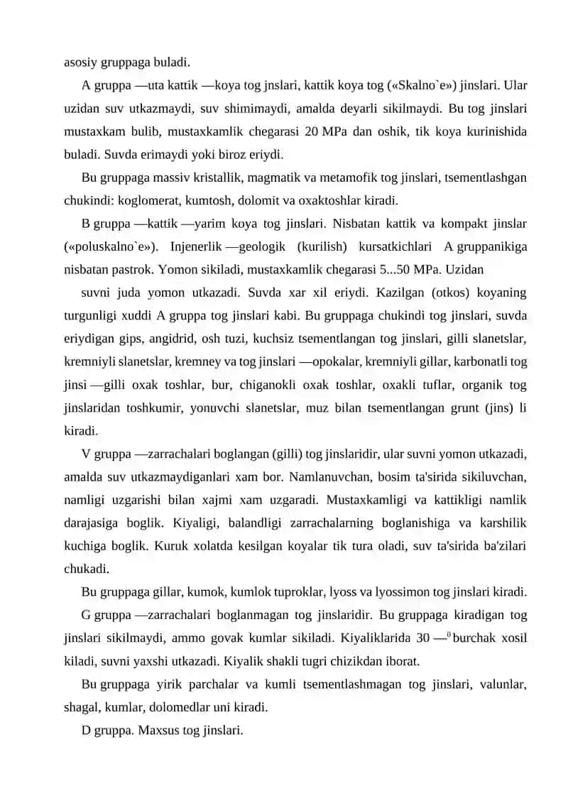 TOG’ JINSLARINING INJENER GEOLOGIK TASNIFI 2