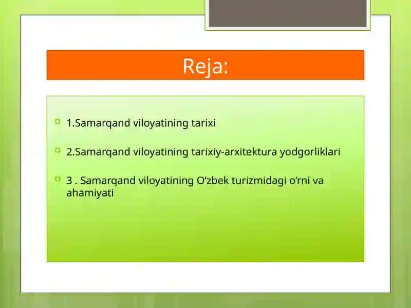 Samarqand Viloyati Tarixiy-Arxitektura Yodgorliklari 2
