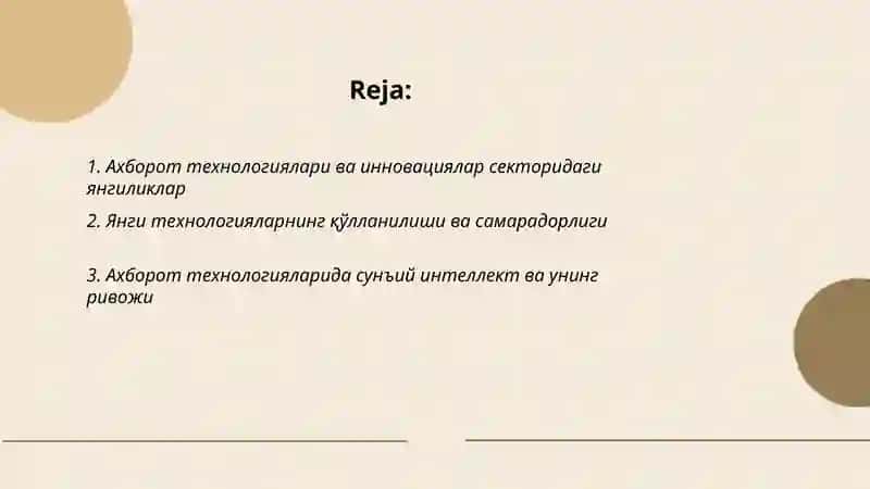 Ахборот технологиялари инновациялар ривожида 2