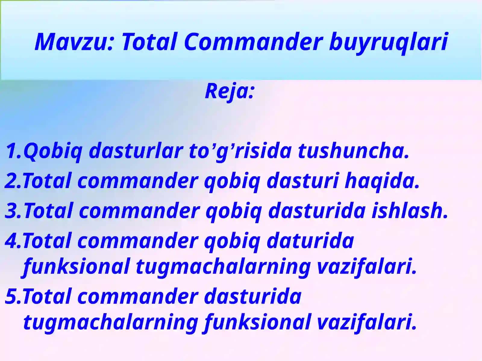 Total Commanderbuyruqlari 2