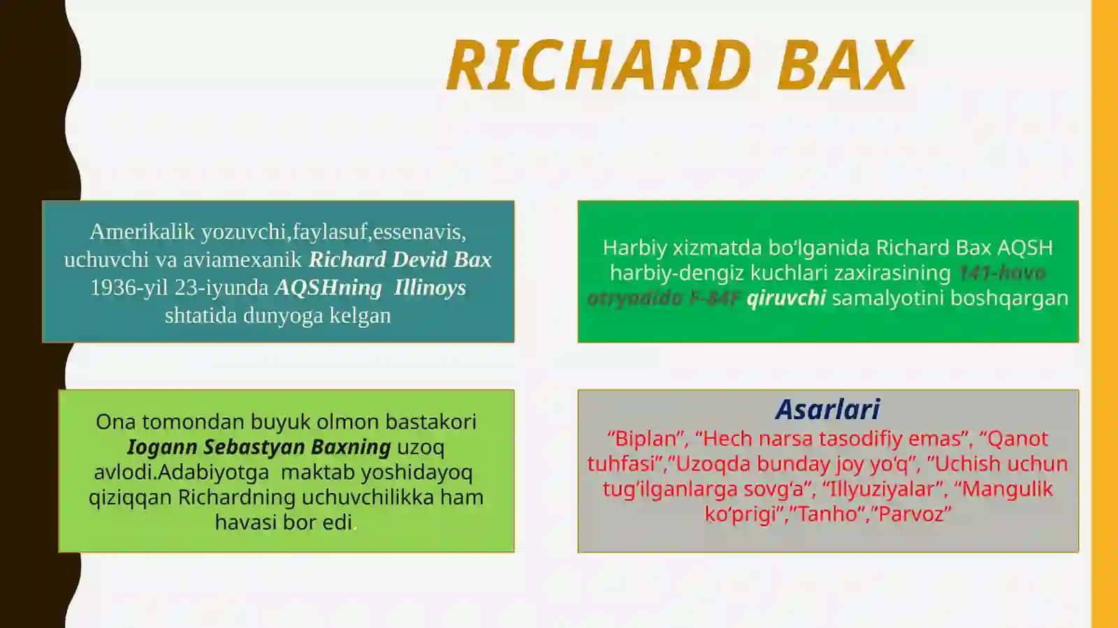 Richard Bax ,Oqchorloq Jonatan Livingston 2
