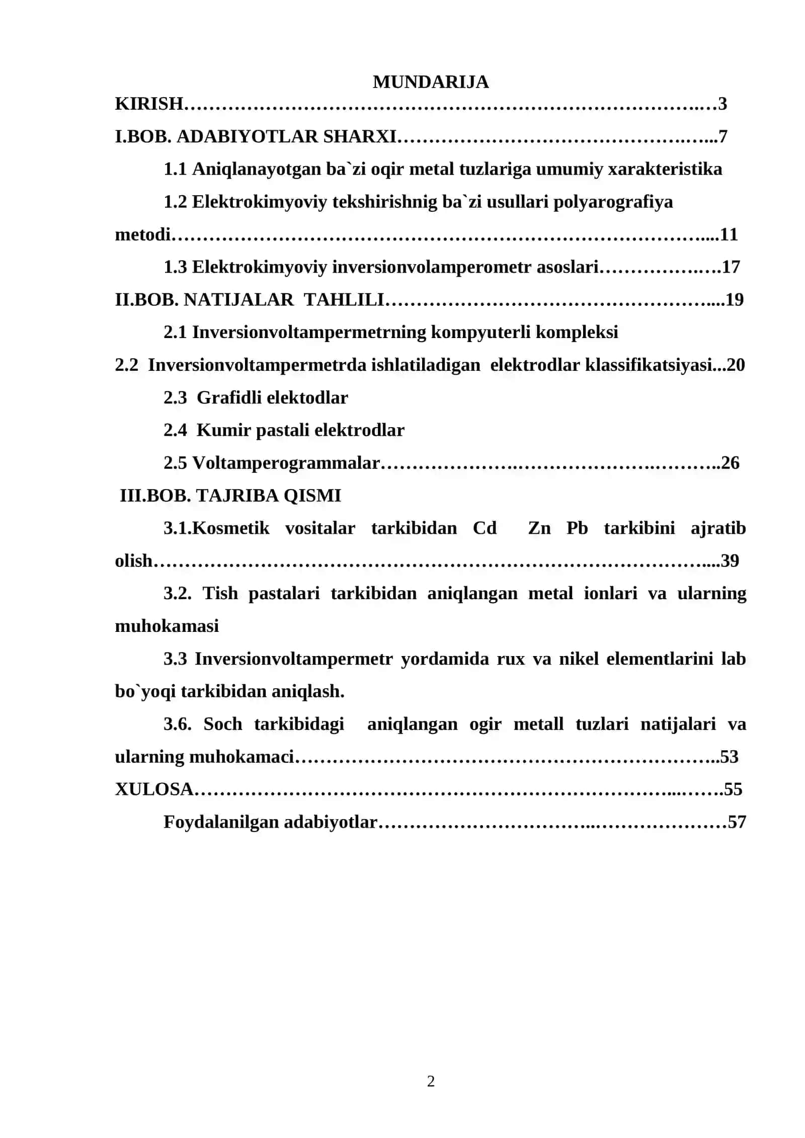 Kosmetik vositalar tarkibidan Cd Zn Pb tarkibini ajratib olish 2