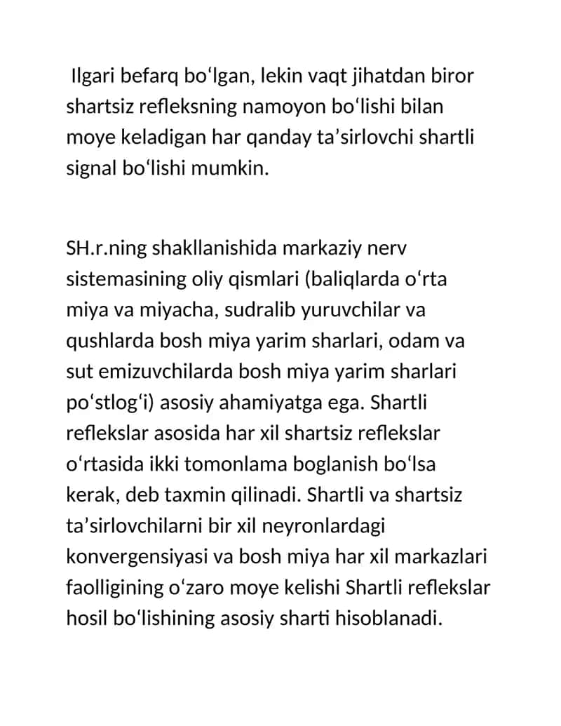 Shartli reflekslar 2