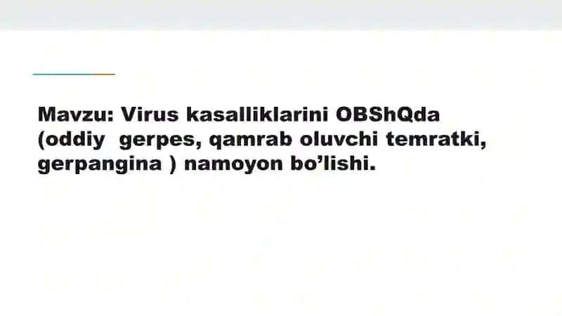 Virus kasalliklarini OBShQda 2