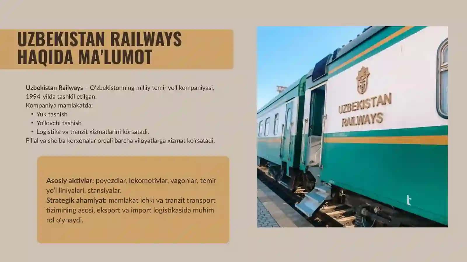 UZBEKISTAN RAILWAYS AKSIYADORLIK JAMIYATINING TAHLILI 2