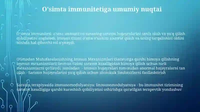 OʻSmadan Muhofazalanishning Immun Mexanizmlari 2