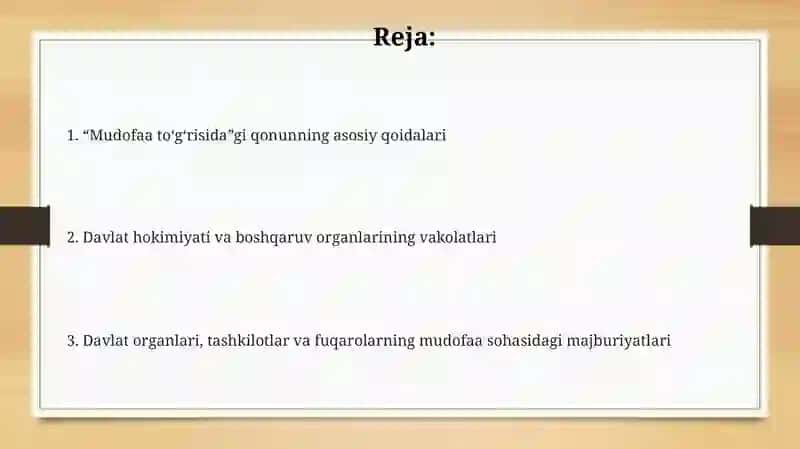 Mudofaa to‘g‘risida”gi qonunning umumiy qoidalari 2