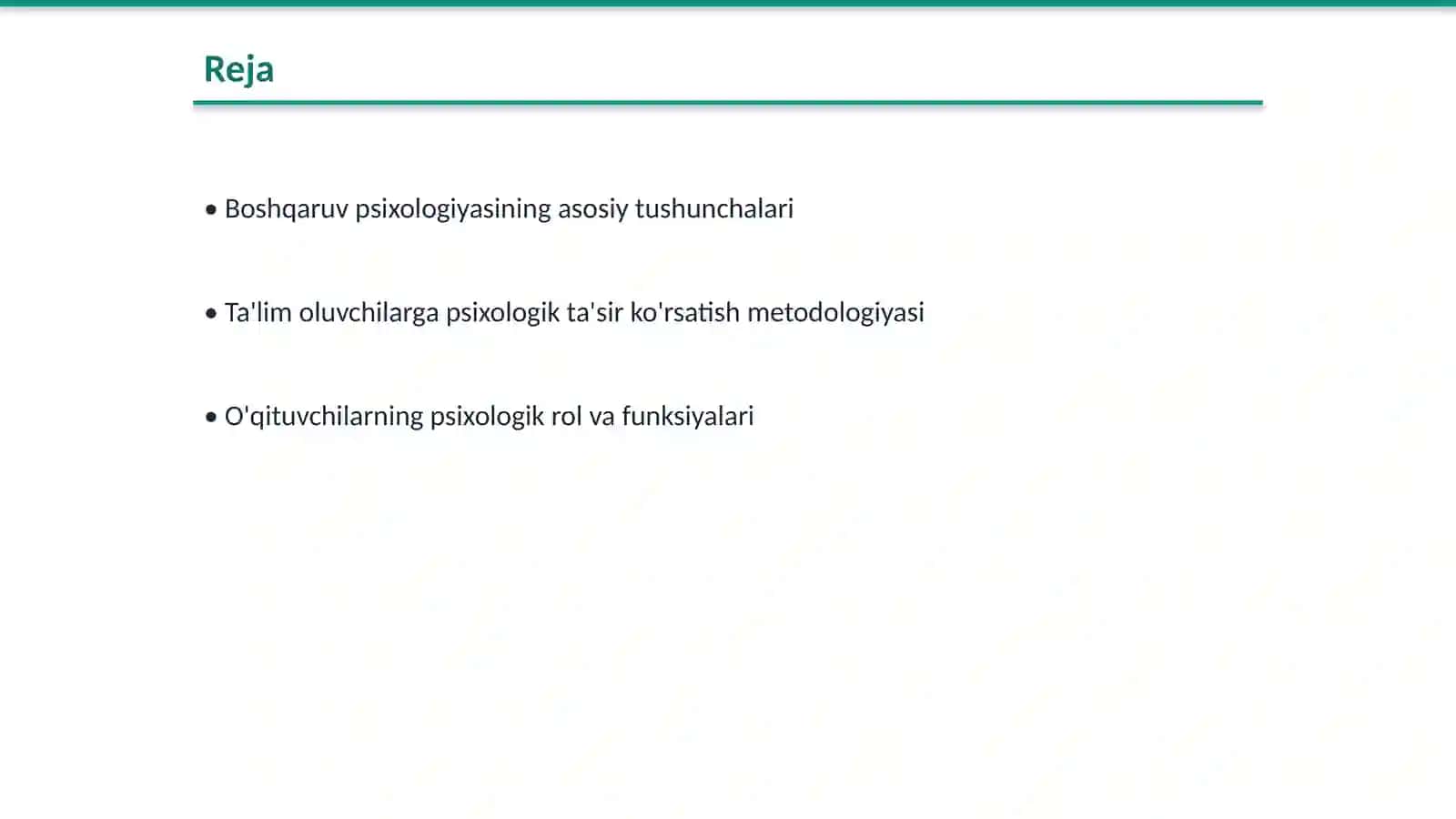 Boshqaruv psixologiyasi. Ta'lim oluvchilarga psixologik ta sir ko'rsatish yollari 2