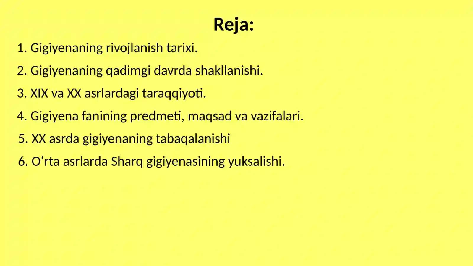 Gigiyenaning rivojlanish tarixi. Gigiyenaning qadimgi davrdashakllanishi, XIX va XX asrlardagi taraqqiyoti 2