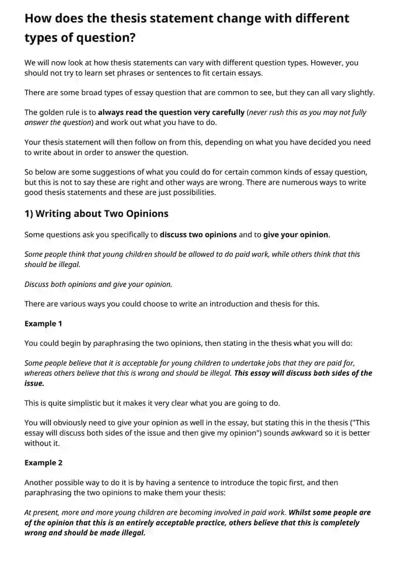 Lesson 6: Writing a Thesis Statement 2