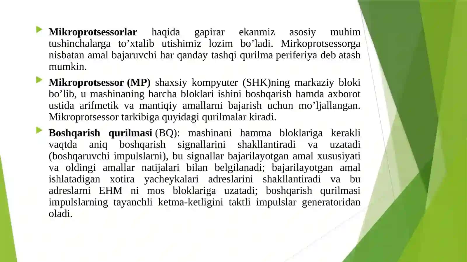 Mikroprotsessorning qo‘shimcha qurilmalari 2