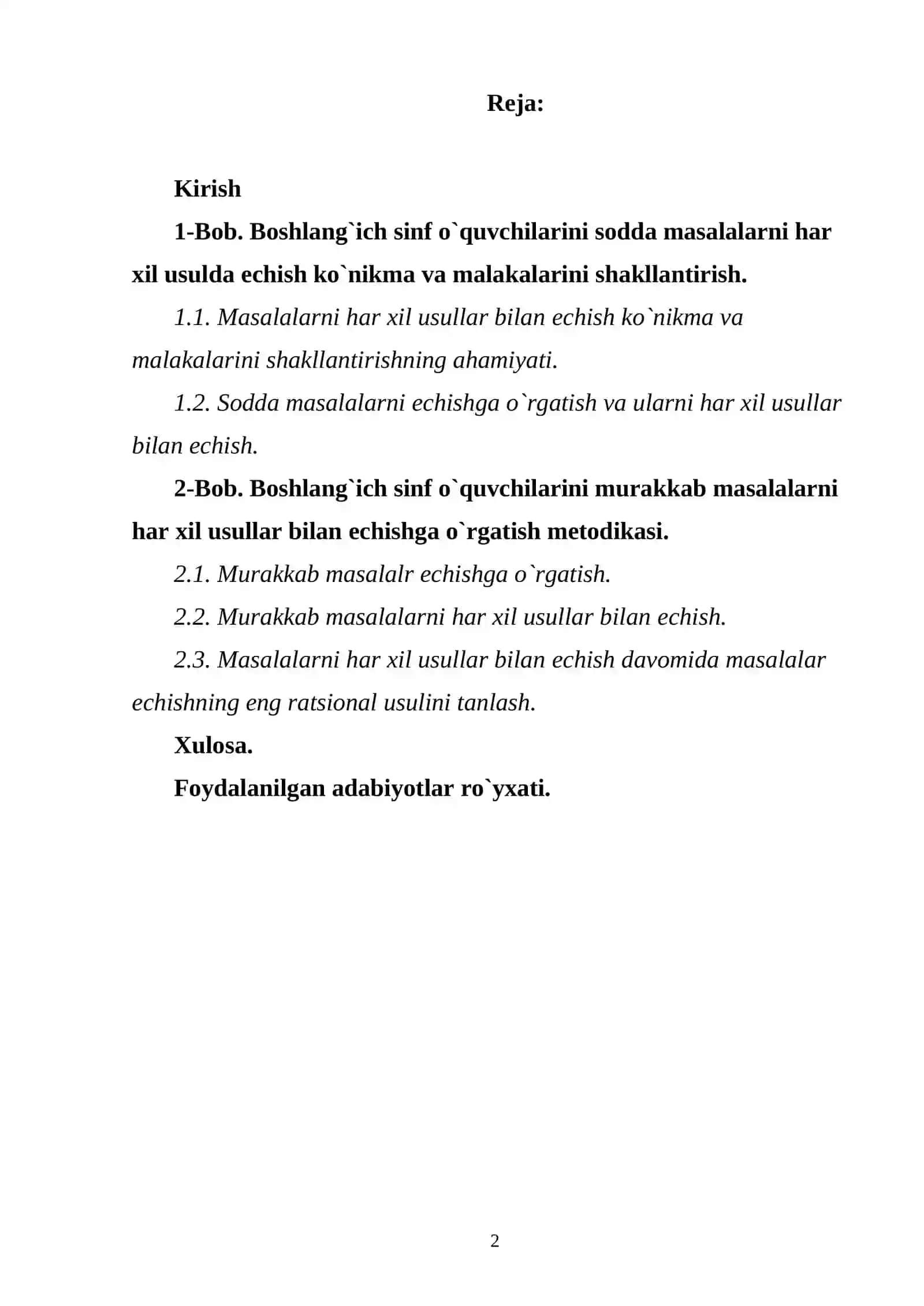 O`quvchilarda masala yechish uquvini shakllantirish 2
