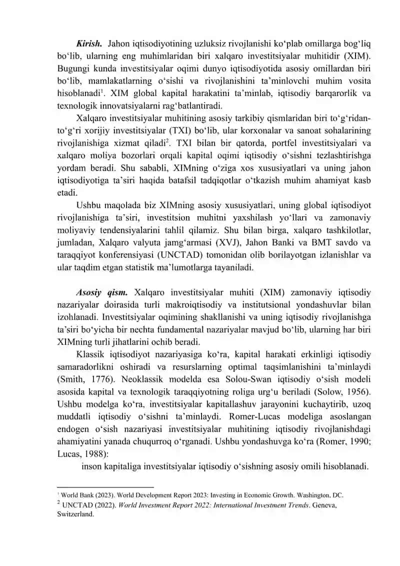 Jahon iqtisodiyoti rivojlanishida XIMning faoliyati va xususiyatlari 2