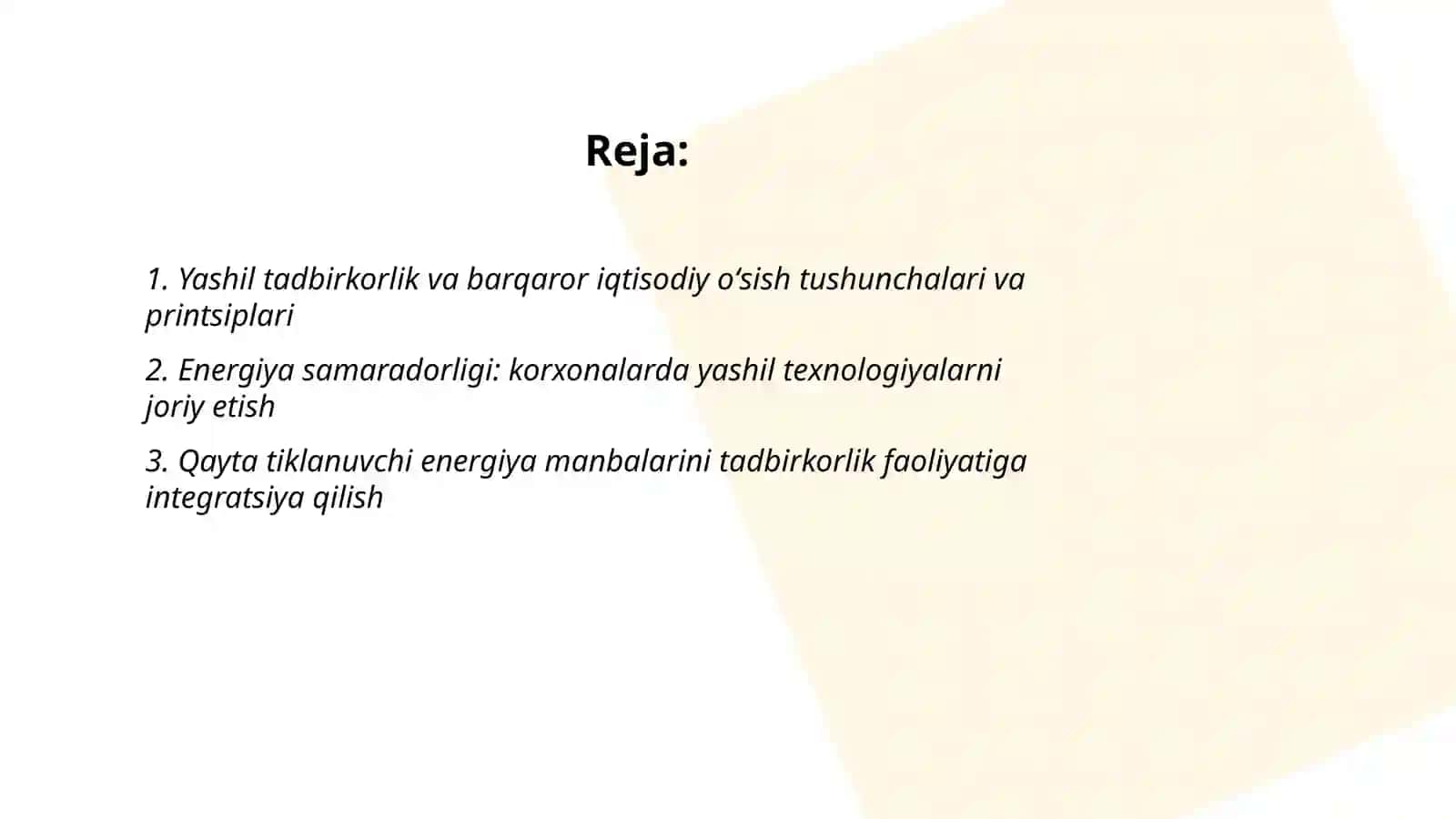 Yashil tadbirkorlik asosida barqaror iqtisodiy oʻsish 2