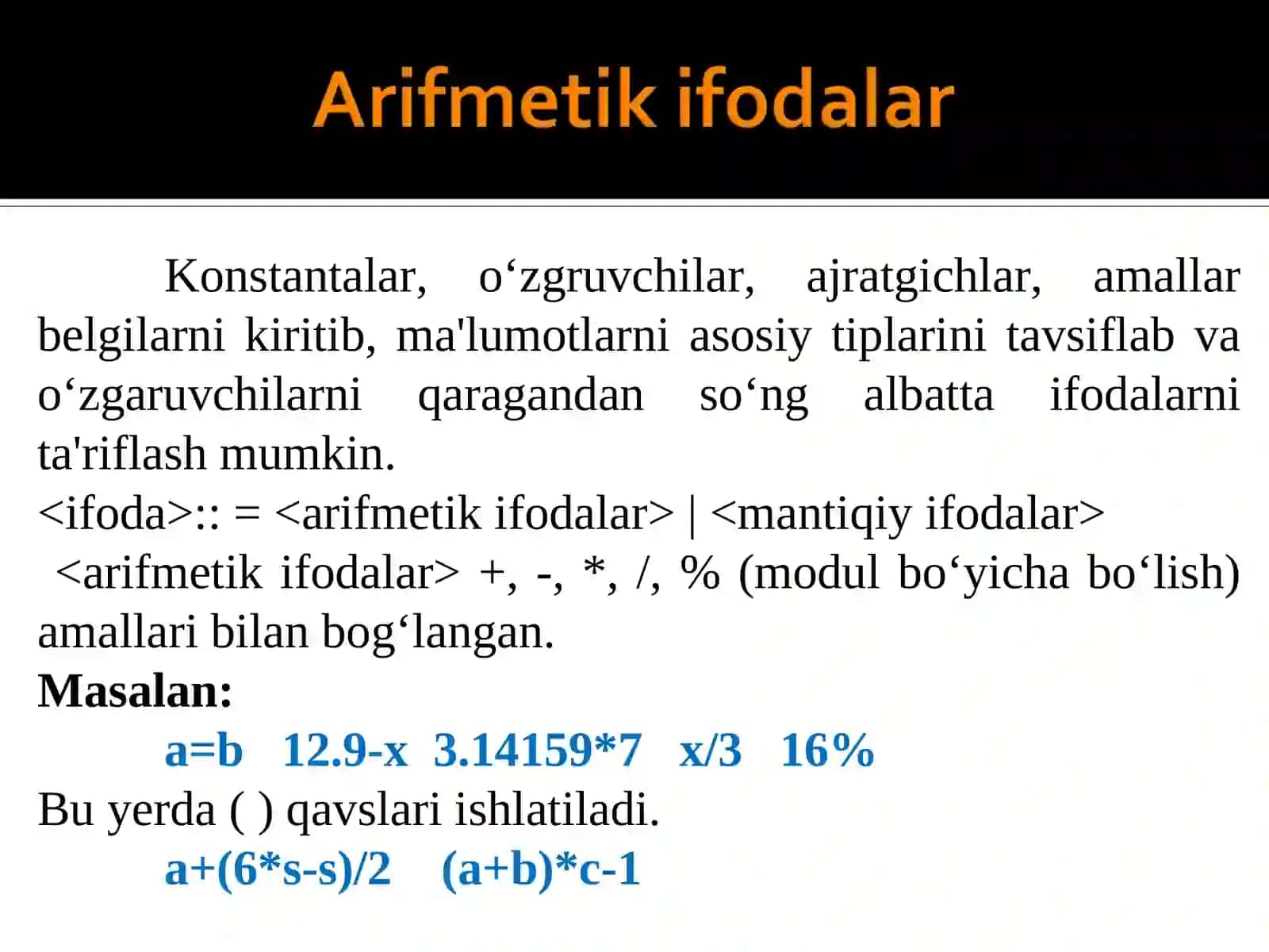 C++ da kiritish chiqarish operatorlari va arifmetik amallar 2