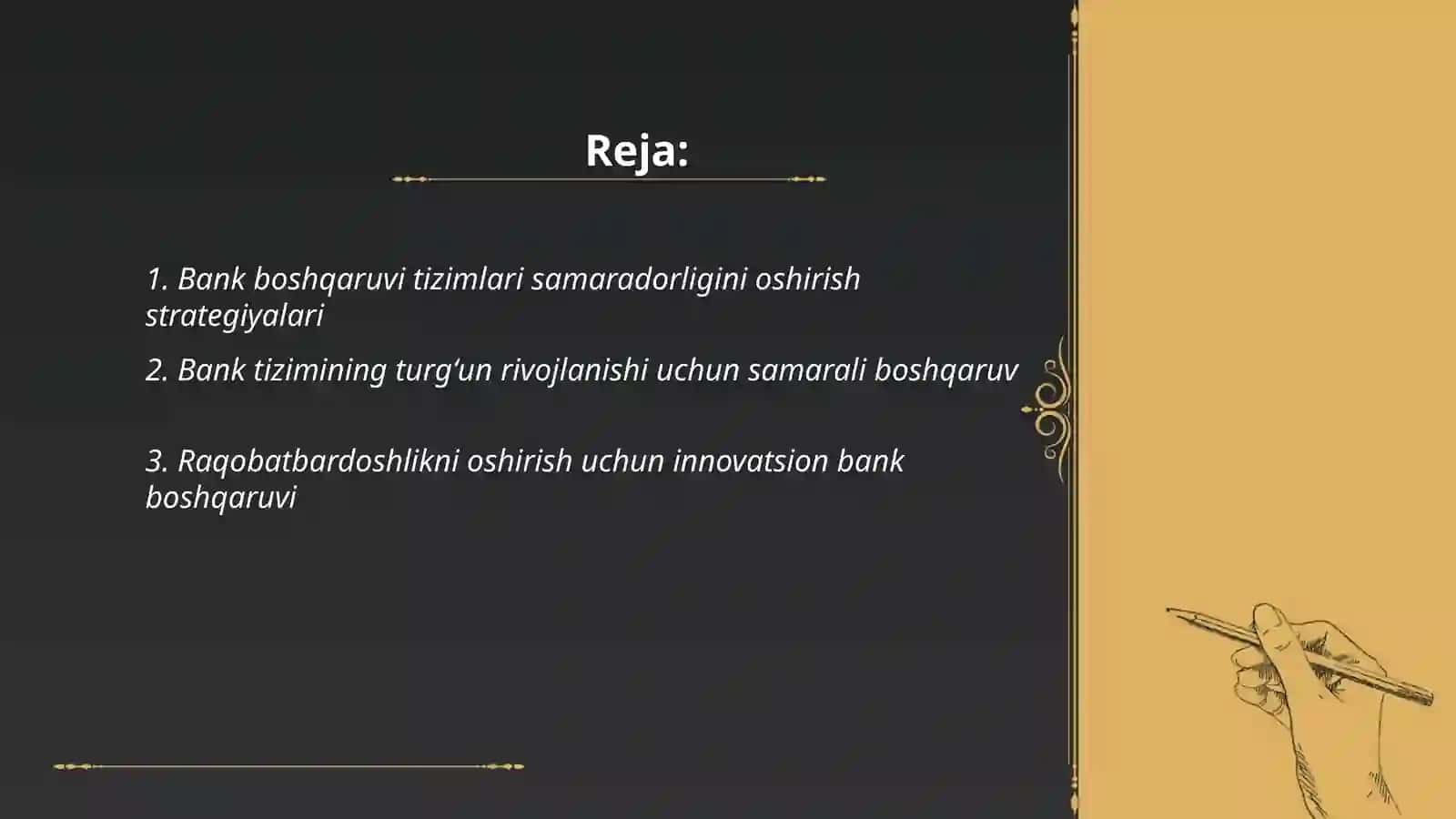 Bank boshqaruvi tizimlari samaradorligi bank tizimining turgʻun rivojlanishi hamda raqobatbardoshligini oshirishning garovi sifatida 2