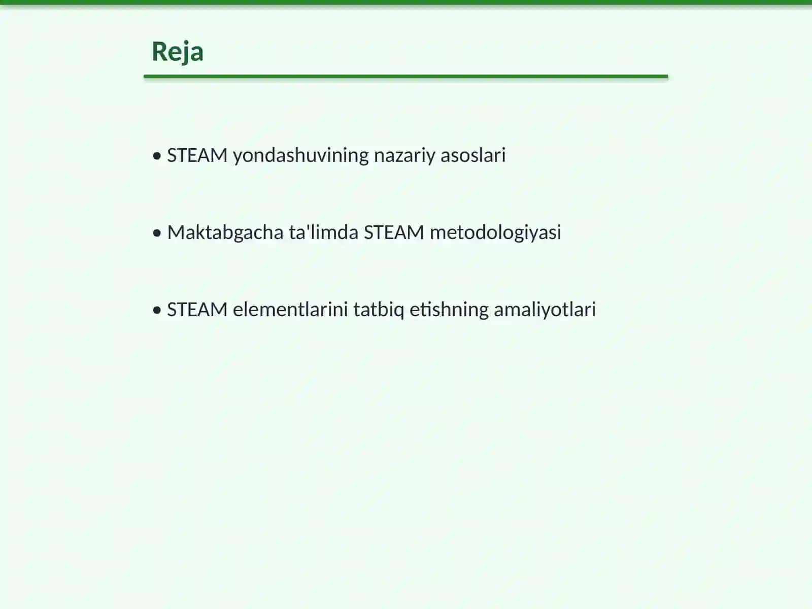 Maktabgacha talimda STEAM elementlaridan foydalanish mavzusi 2