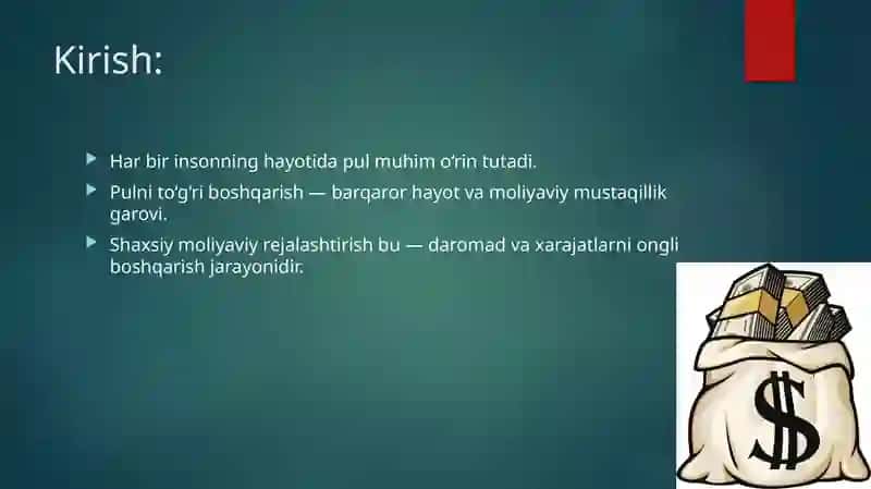 Pul va shaxsiy moliyaviy rejalashtirish 2