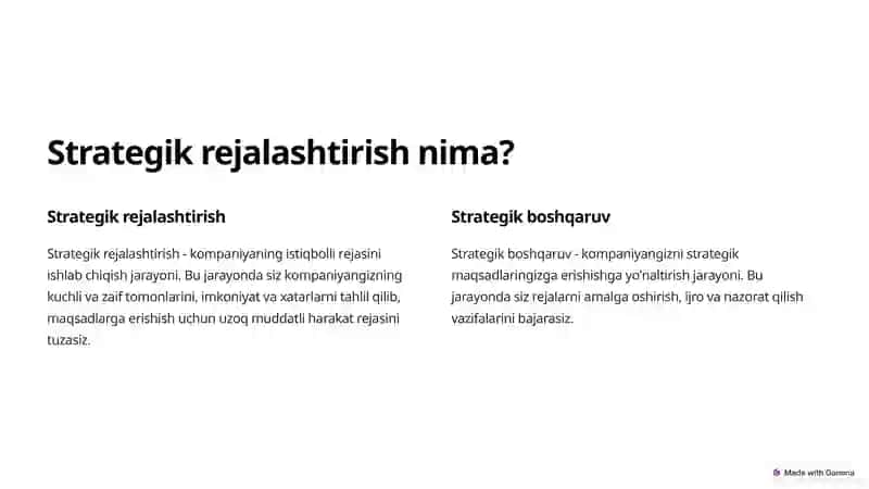 Strategik va target rejalashtirish va marketing nazorati 2