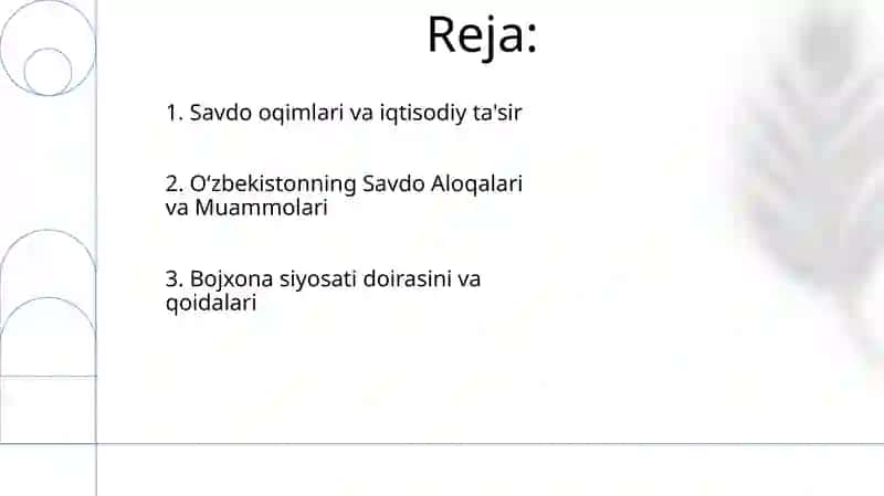 Bojhona siyosati tahlili va O'zbekiston bilan iqtisodiy 2