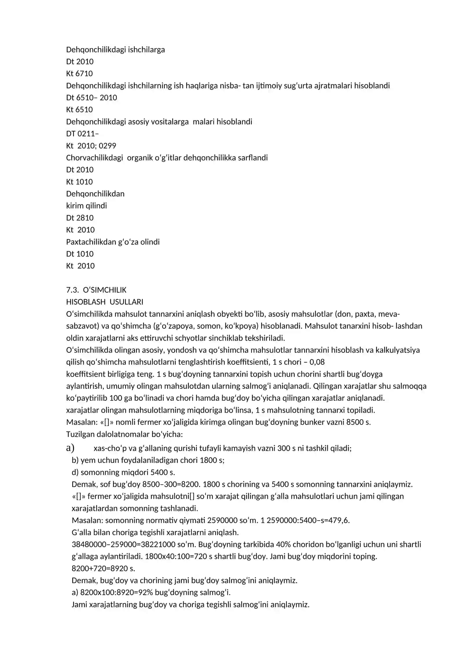 Qishloq xo‘jaligi korxonalarida buxgalteriya hisobining xususiyatlari 2