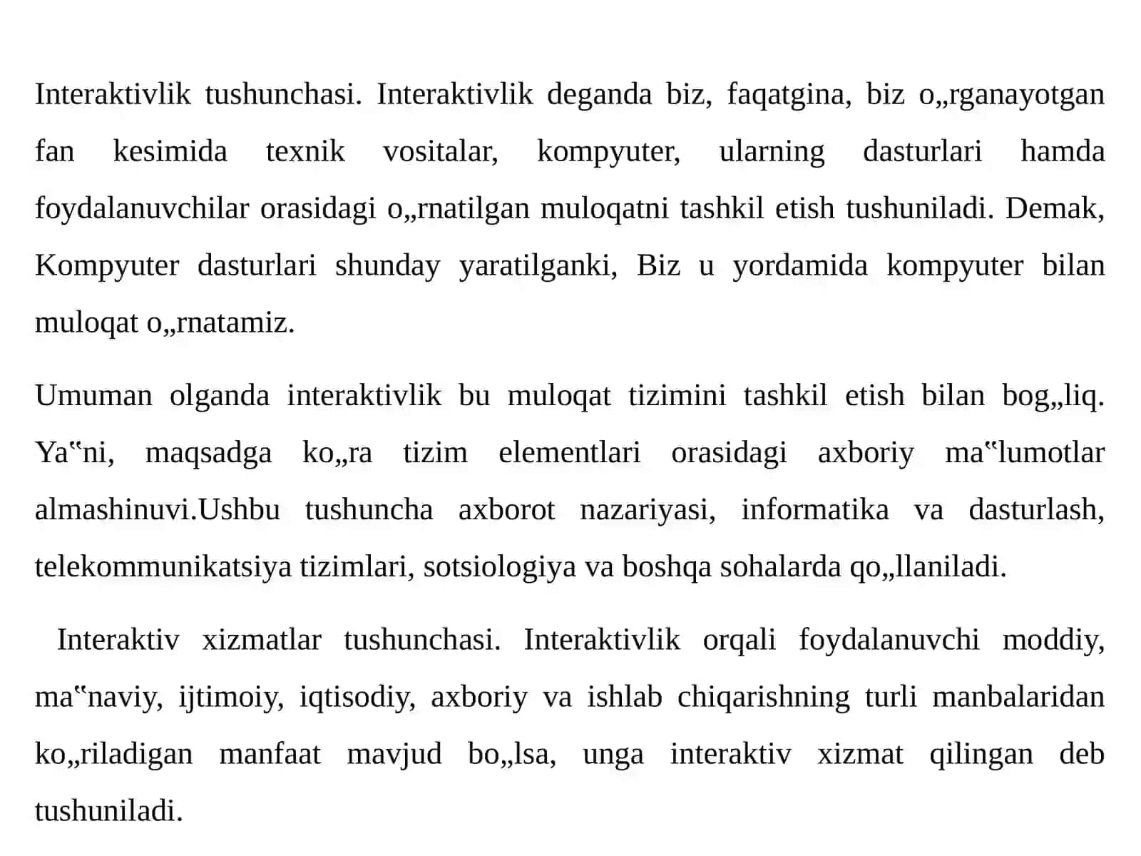 Soha axborot tizimlarining interaktiv xizmatlari 2